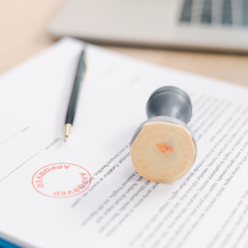 Formular mit Stempel
